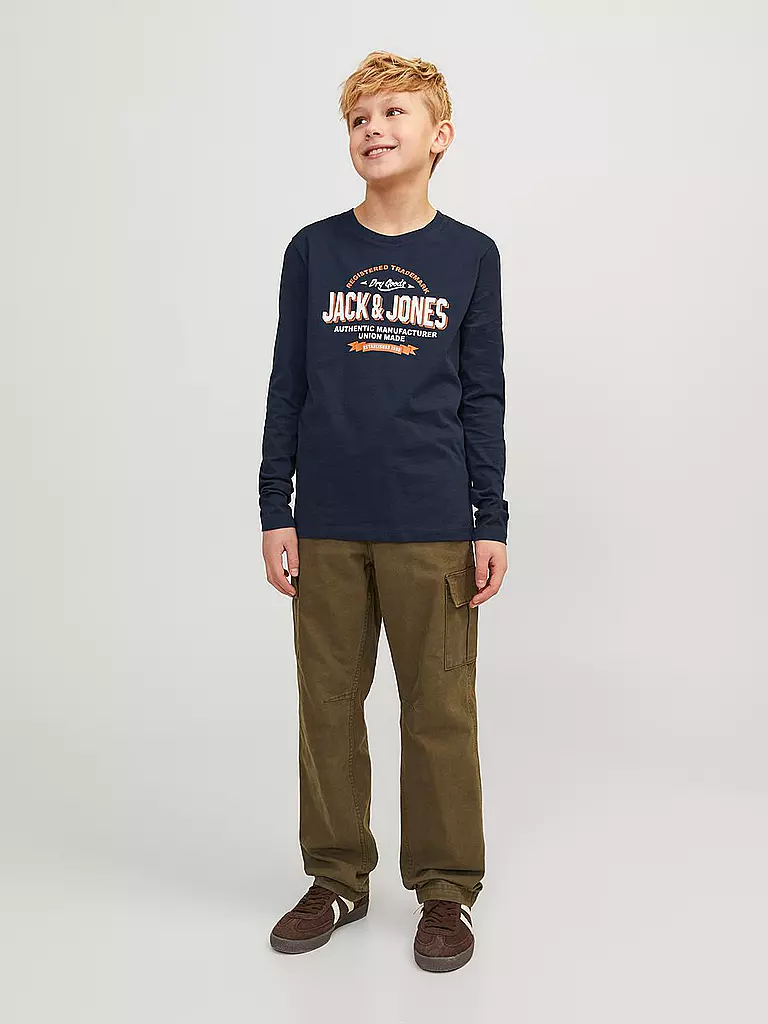 JACK & JONES Jungen Langarmshirt  JJELOGO dunkelblau