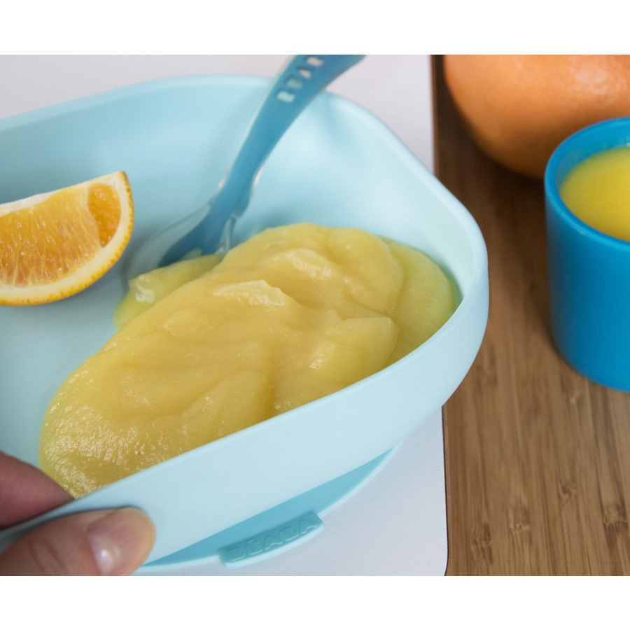 BEABA® Silikonteller mit Saugnapf hellblau