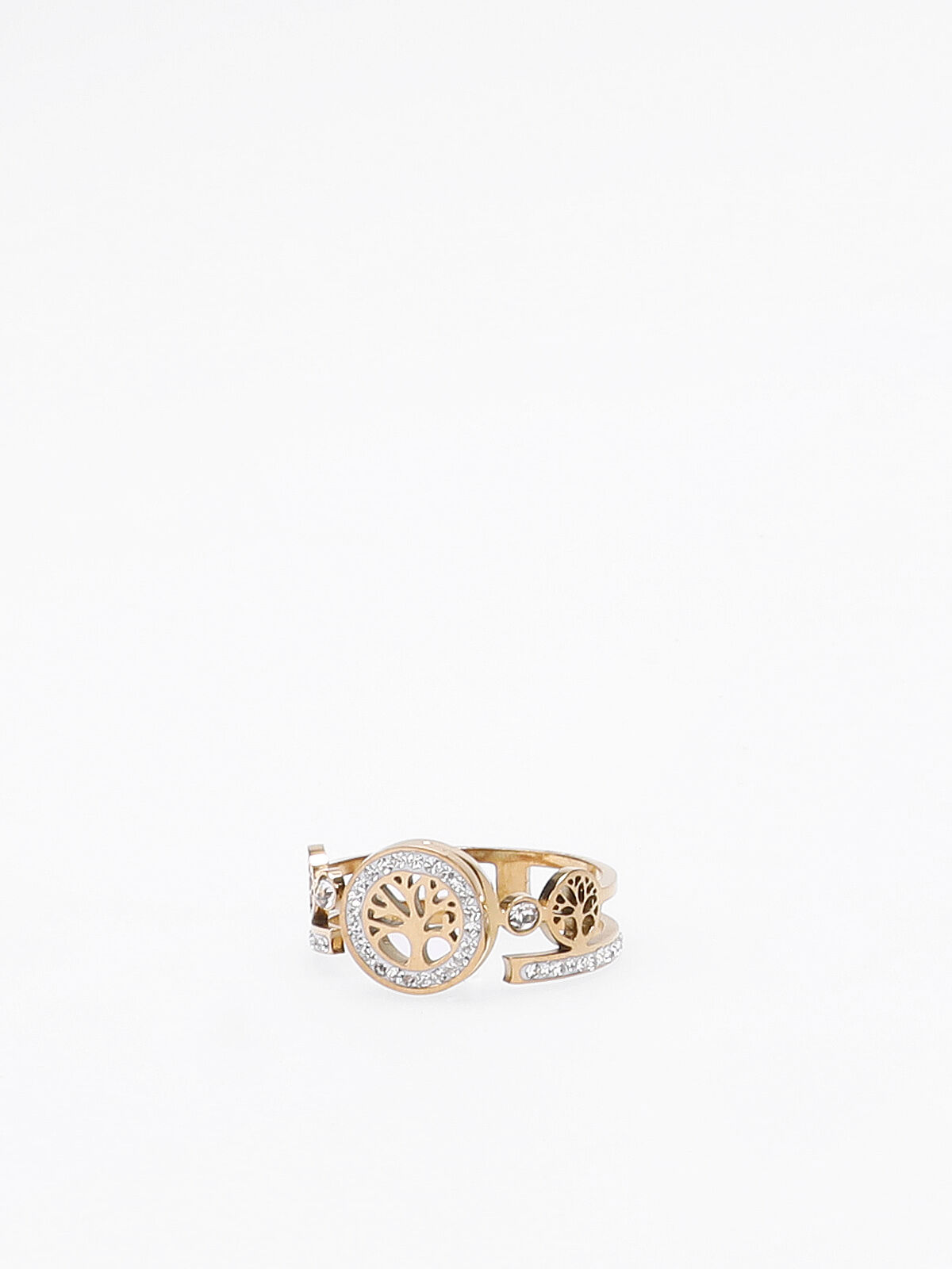 Bague arbre de vie à strass- Doré