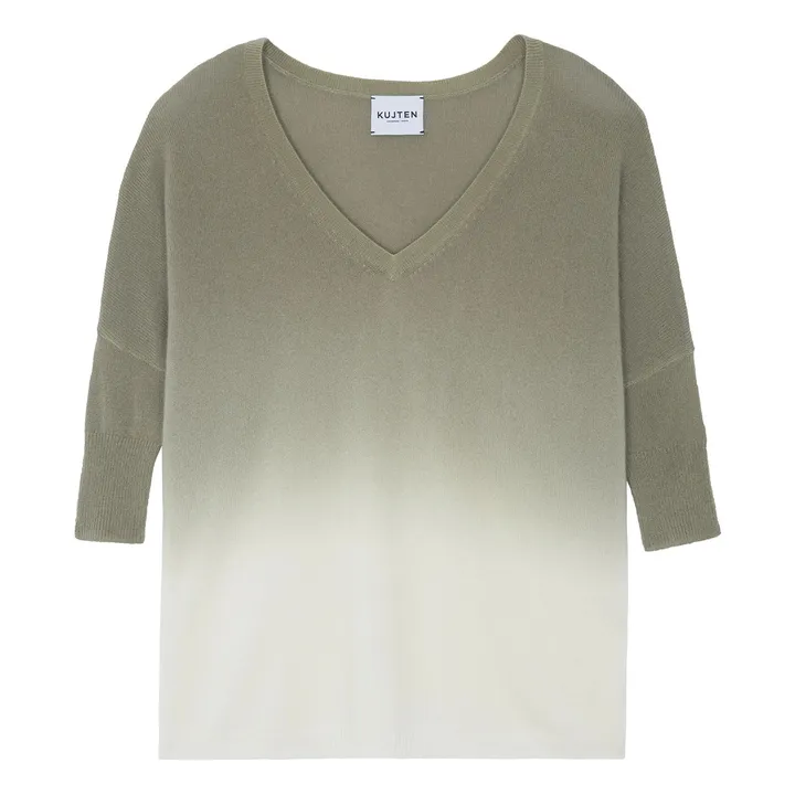 Kujten Pull Minie Dye Oversize Cachemire | Vert kaki chiné