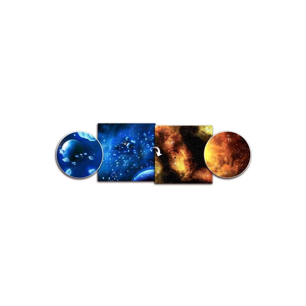 Terrain Mat Mousepad - Two Sided - Ice Comets / Yellow Space - 90x90