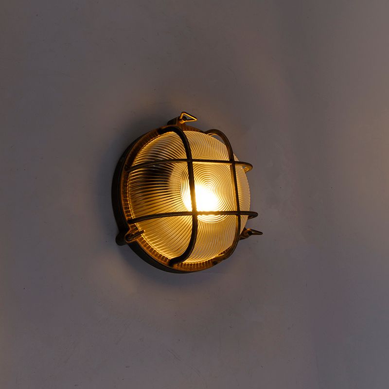 Wand- en plafondlamp goud/messing rond IP44 - Noutica