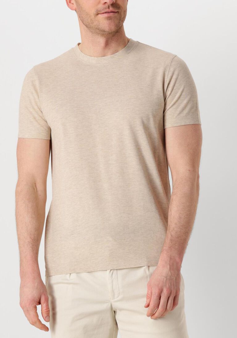 beige profuomo t-shirt t-shirt crew neck ss