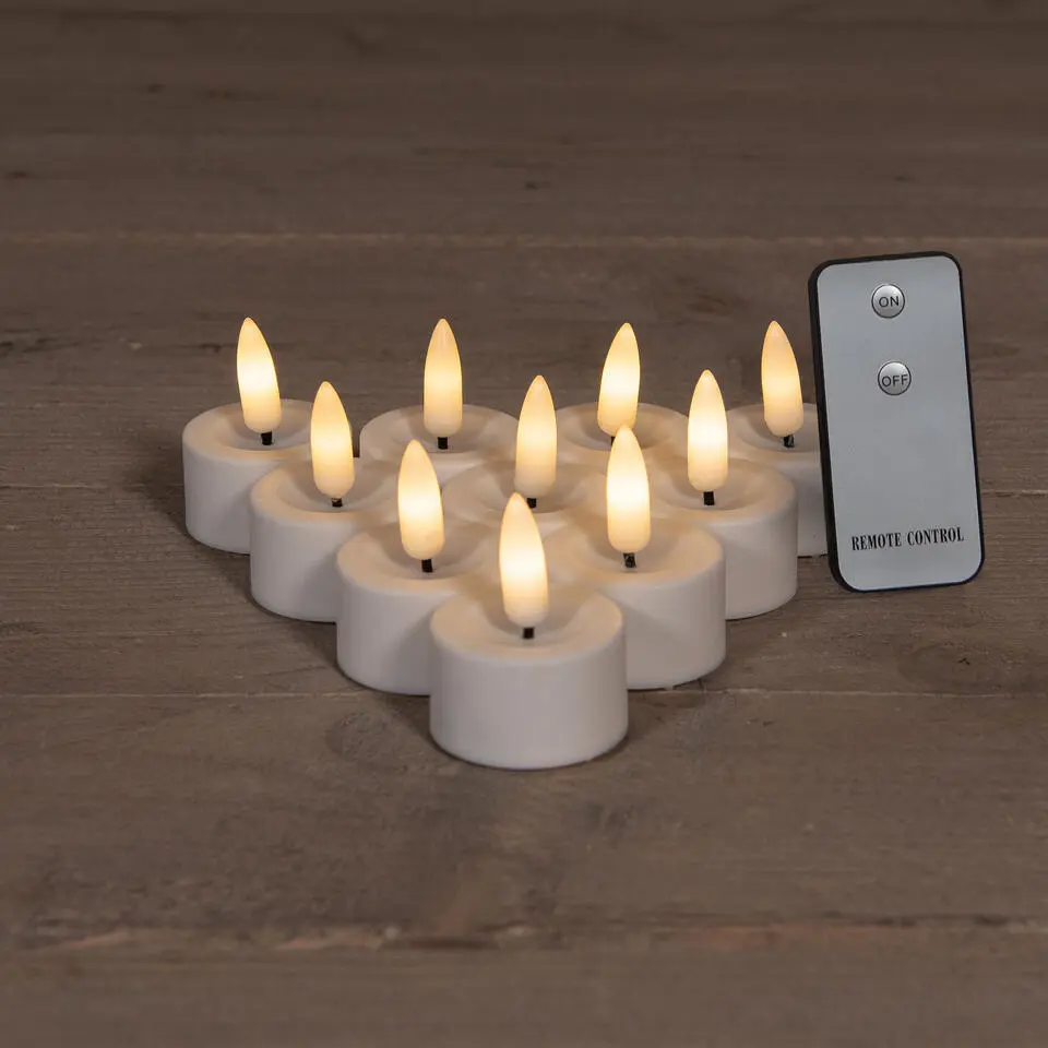 Anna's Collection LED waxinelichtjes - 10x - wit -3,5 x 1,5 cm