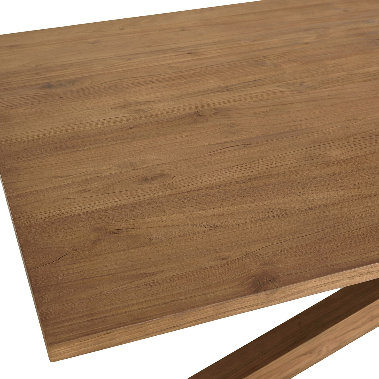 Macabane Table à manger rectangulaire en bois teck recyclé Sixtine bois - 240x100x78 cm