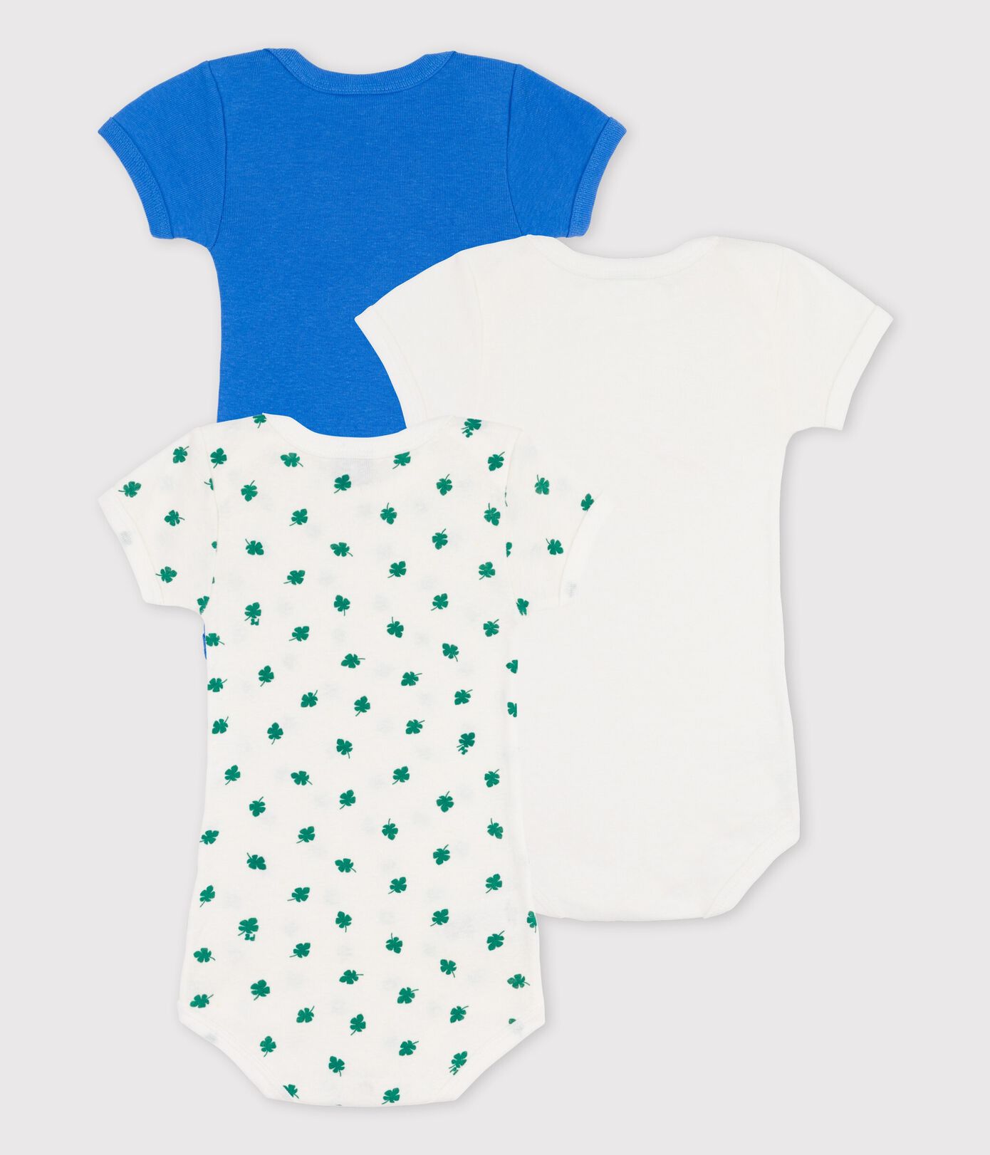 Lot de 3 bodies manches courtes en coton et lin