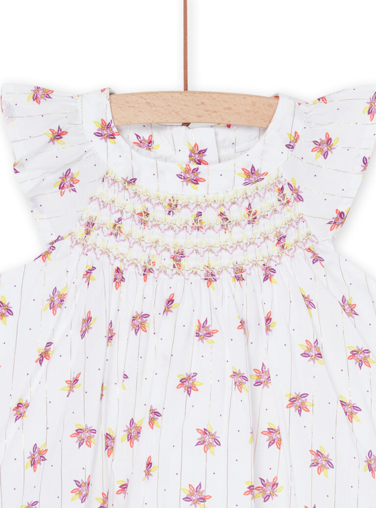 Robe blanche sans manches à imprimé fantaisie