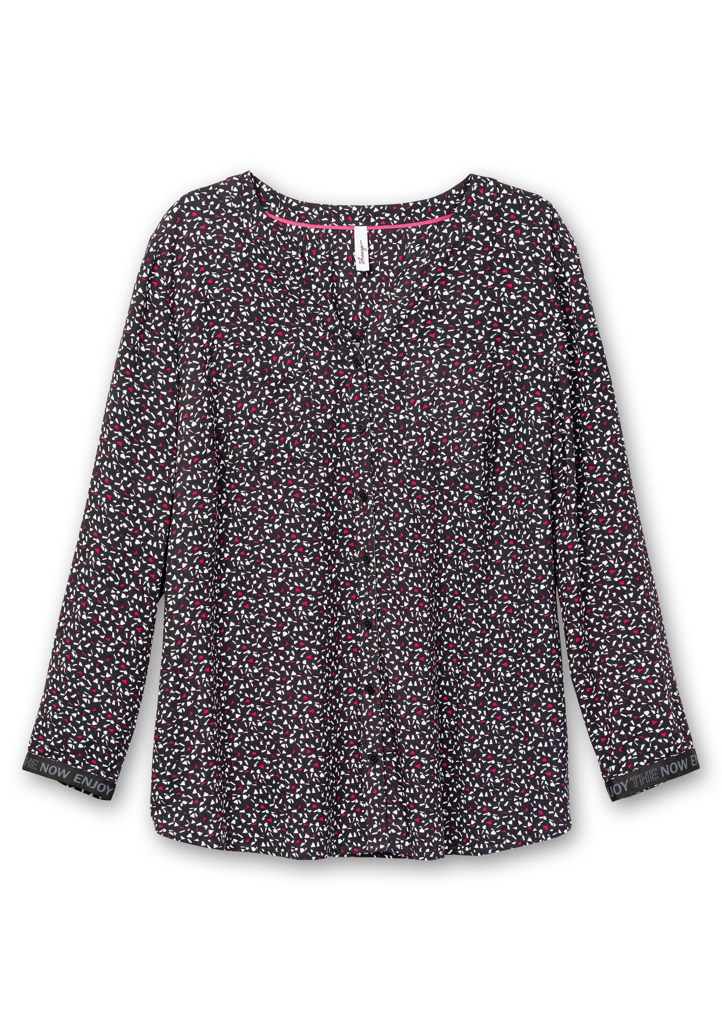 Bluse mit Wordingprint an den Manschetten