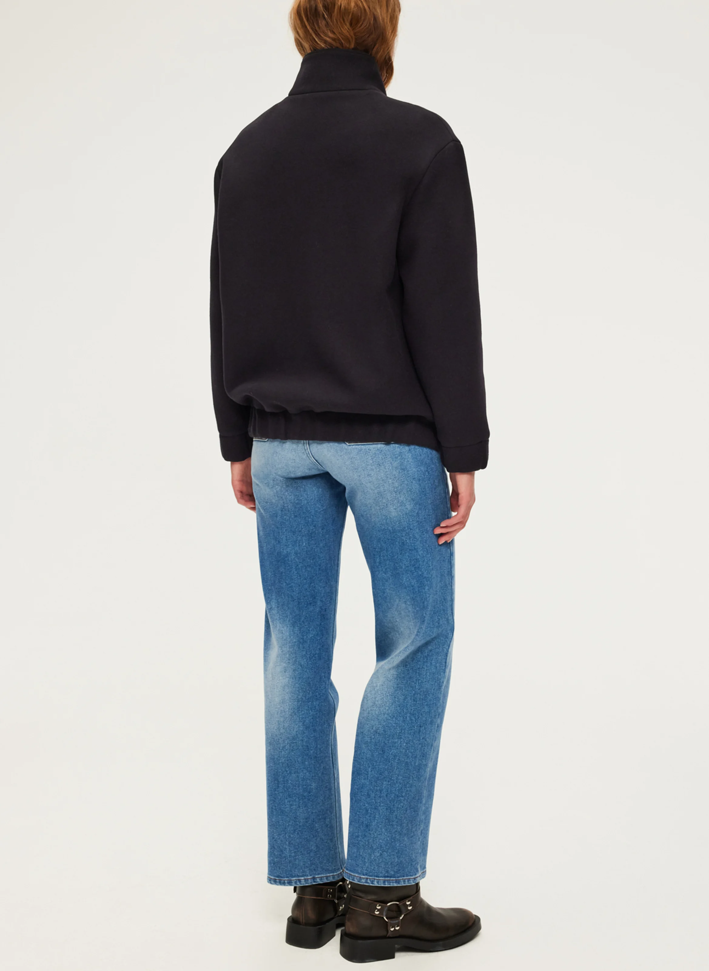 MATTEA - Blouson col montant en laine mélangée | Bleu