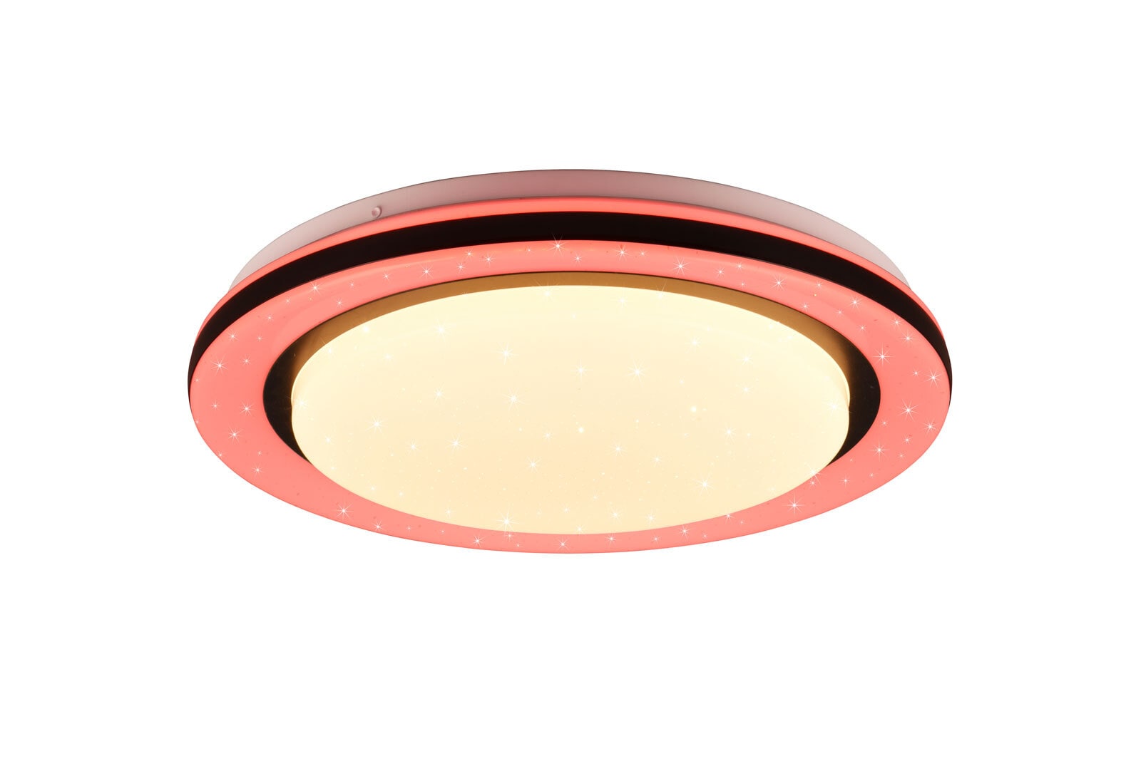 LED Deckenlampe Cartida weiß 38cm 7cm Fernbedienung dimmbar RGB Sternenhimmel Kunststoff