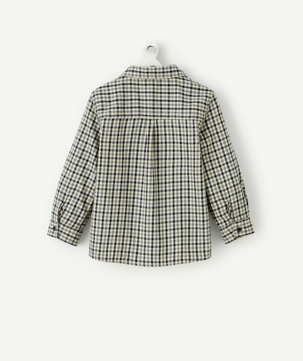 CHEMISE BÉBÉ GARÇON À CARREAUX BLEU ET VERT