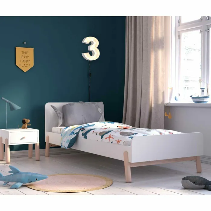 Pack Lit Avec Matelas Gabby Blanc 90x190 Cm Ensemble literie