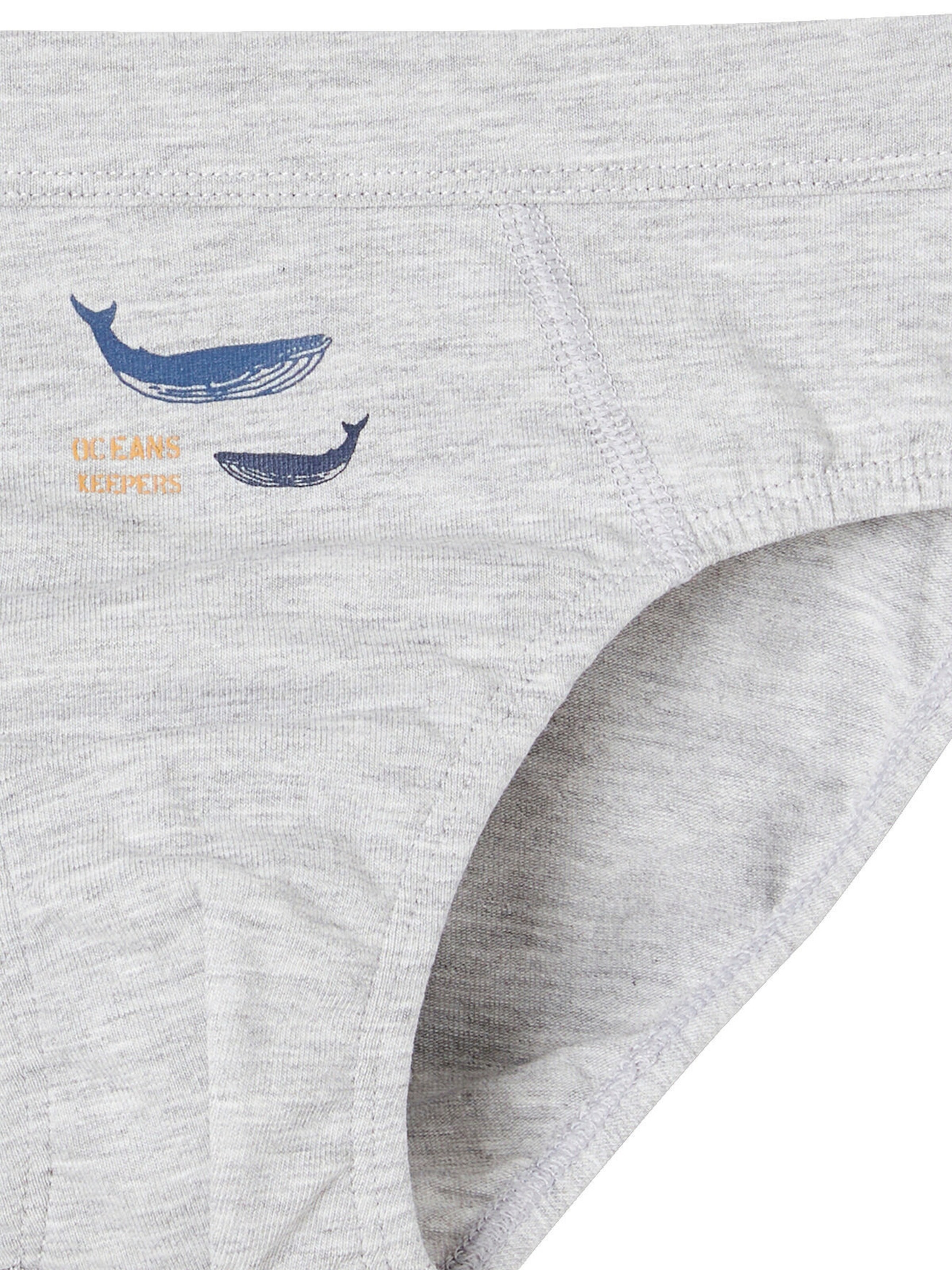 Vertbaudet 7er-Pack Jungen Slips mit Bio-Baumwolle, Wale himmelblau
