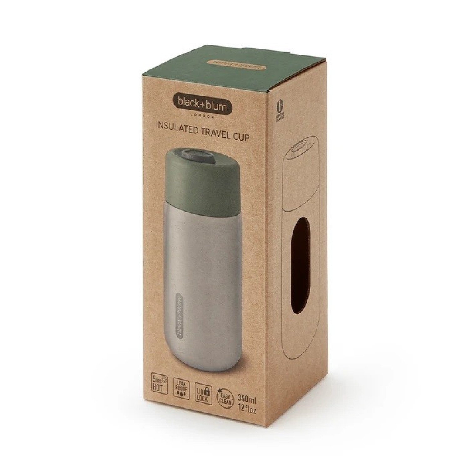 Black   Blum Isolierter Reisebecher 340ml Olive