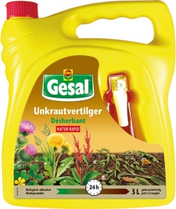 GESAL Unkrautvertilger Natur Rapid, 3 x 3 Liter