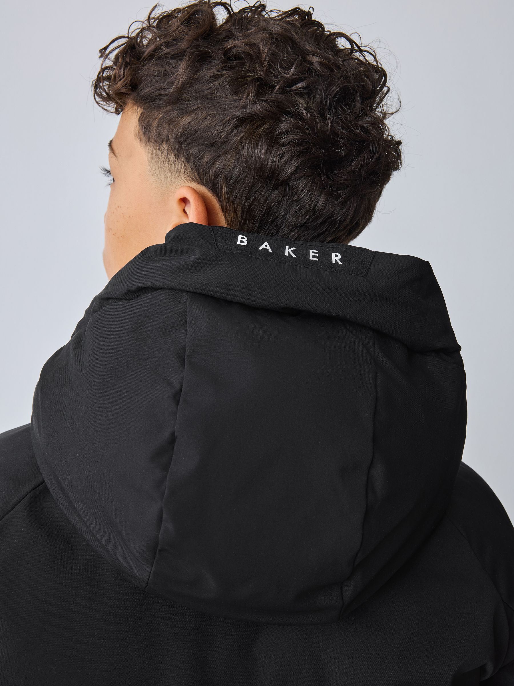 Baker by Ted Baker - Regenbestendige gewatteerde zwarte bomberjas