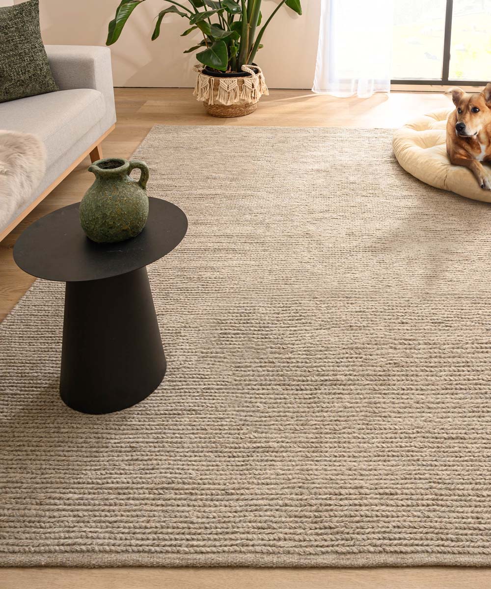 Nordic Weavers Wollen vloerkleed - Narvik lichtgrijs - 160x230 cm