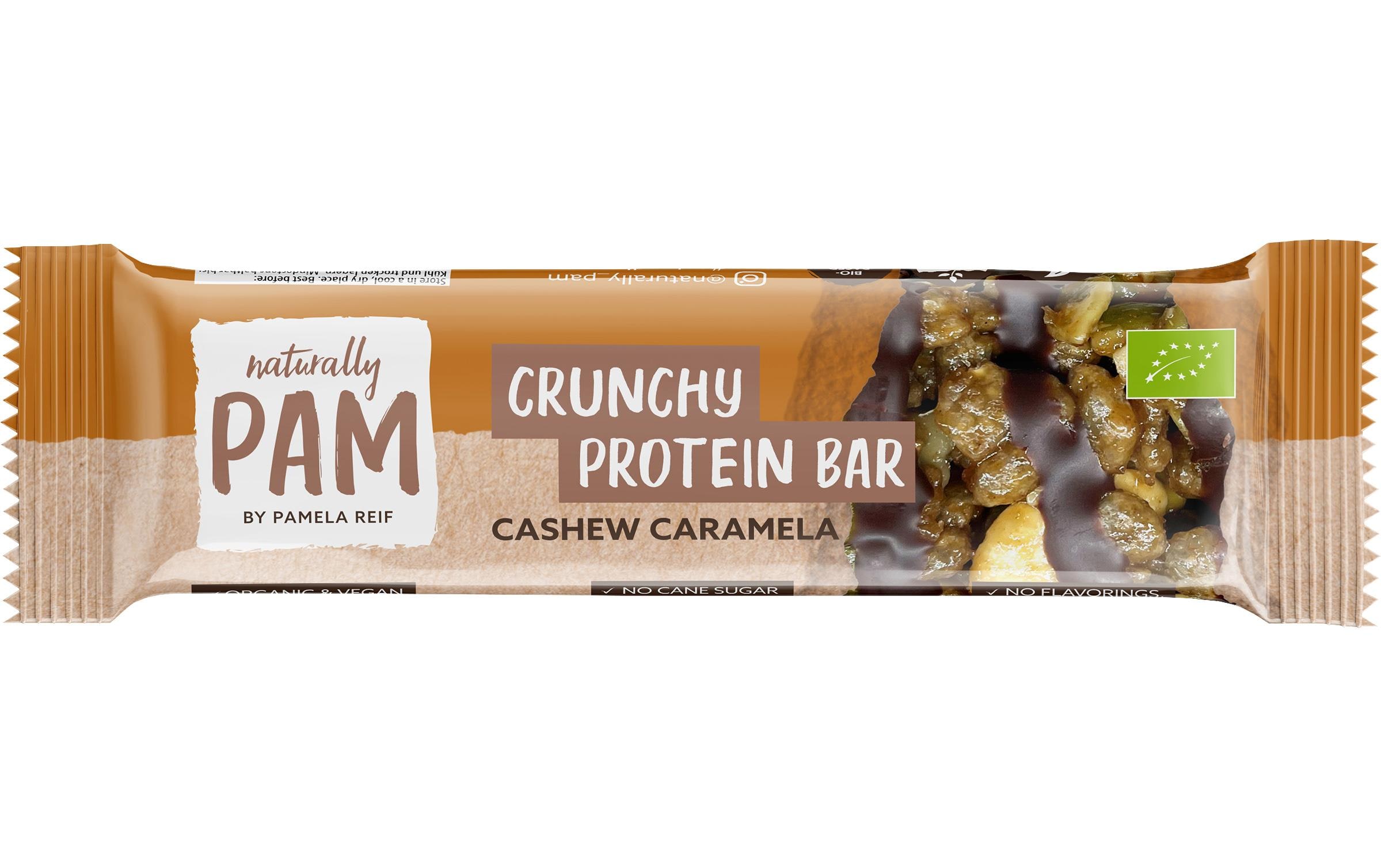 Riegel Bio Crunchy Protein Cashew Caramel 12 x 30 gKnuspriger Bio-Proteinriegel von Pamela Reif