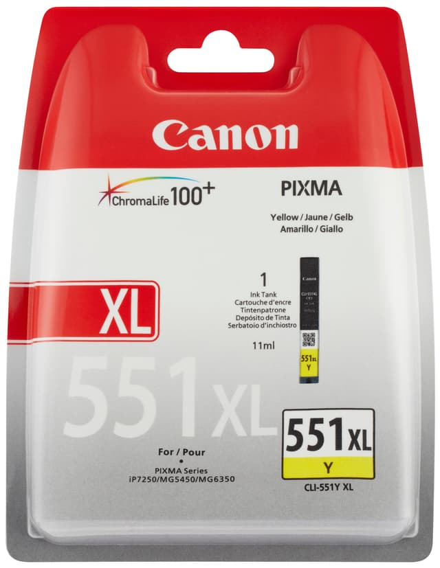 Canon blækpatron CLI-551XL Gul