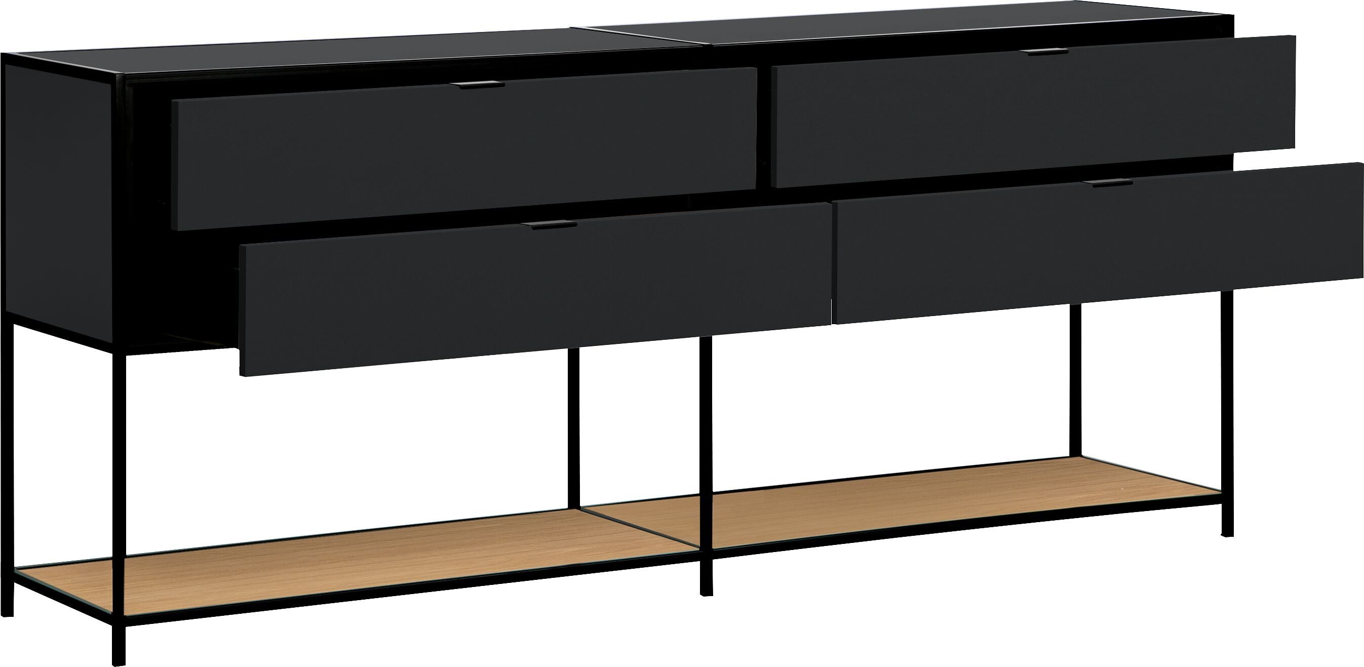 SEVEN Sideboard - Anthrazit/Eiche / B: 184.8 cm x T: 39.0 cm x H: 80.0 cm