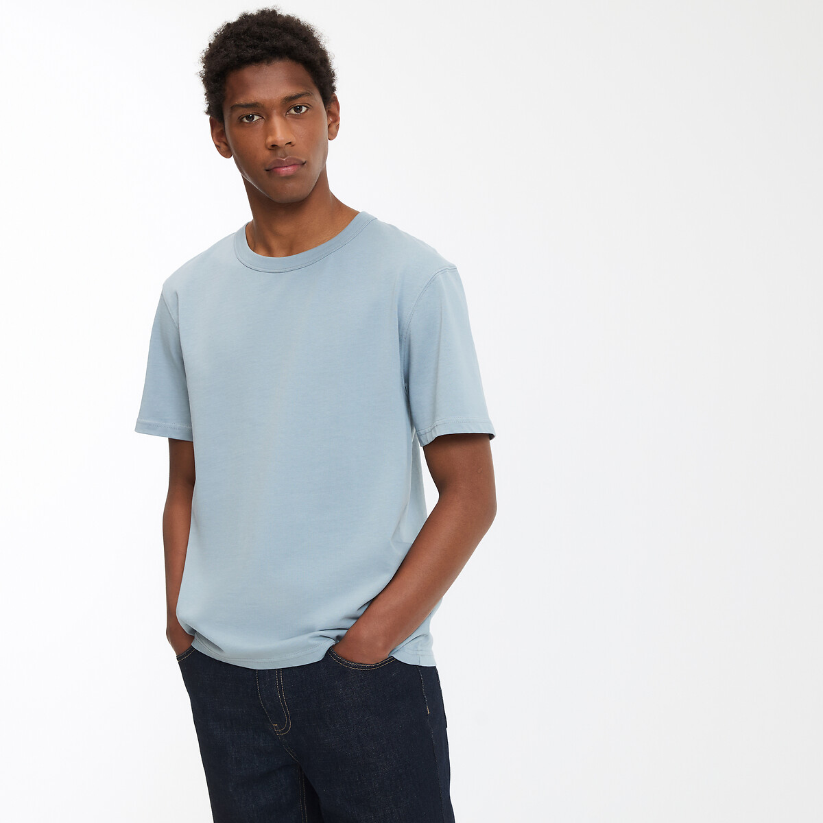 COLEÇÃO LA REDOUTE<br>Camiseta de gola redonda, malha de algodão