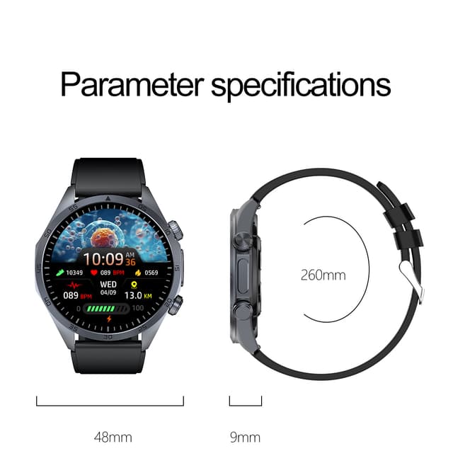 Smartwatch med avanceret sundhedsovervågning Sort