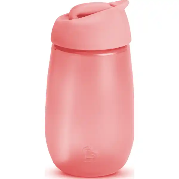 Trinkbecher mit Trinkhalm, pink 296 ml