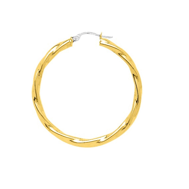 Créoles torsadées Femme - Or 18 Carats - Diamètre 30mm