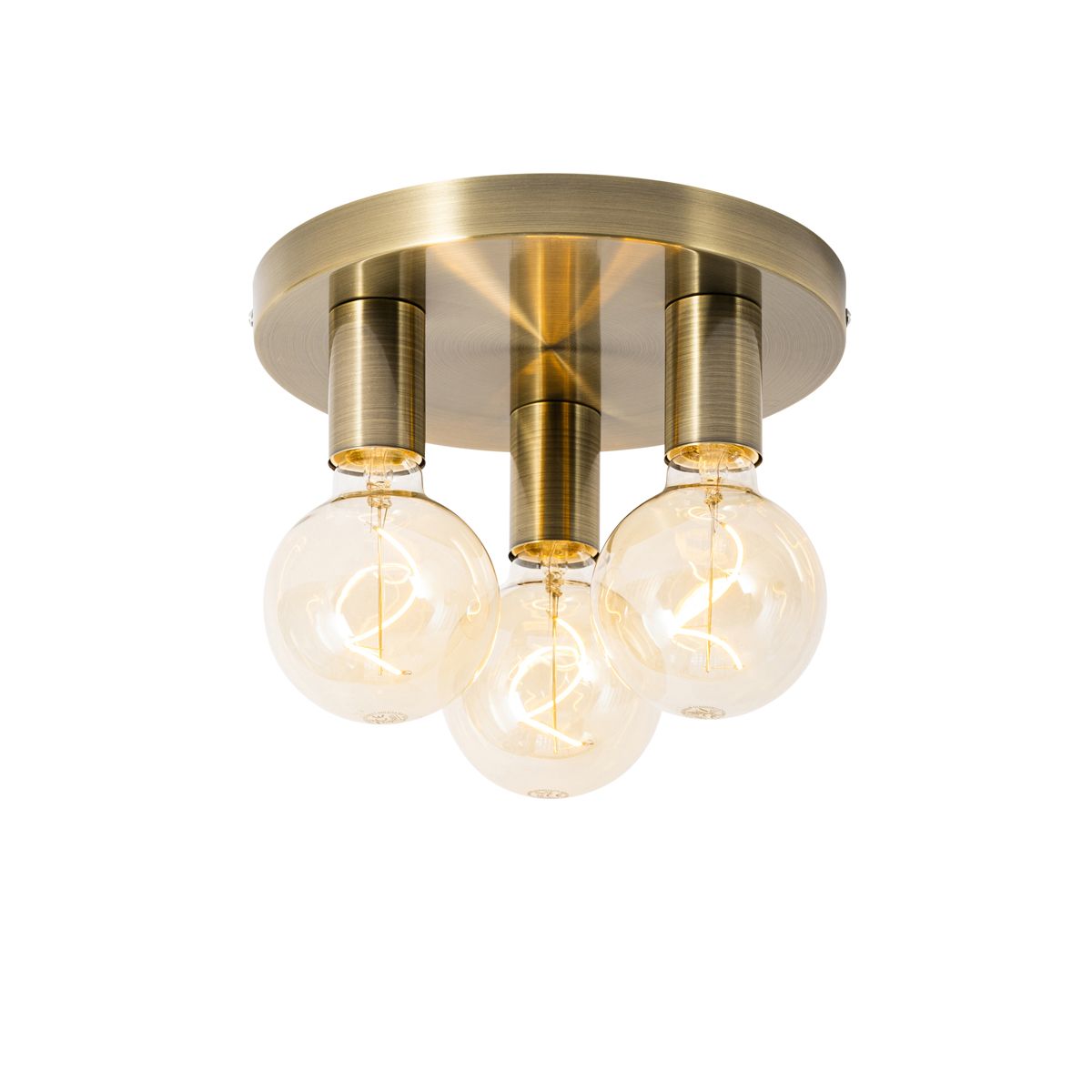 Moderne plafondlamp brons rond - Facil