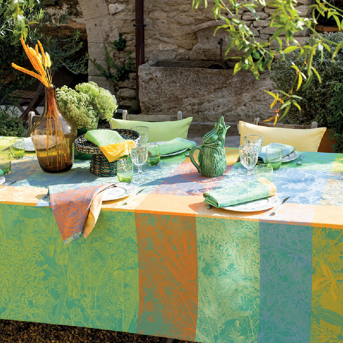 Nappe pur coton multicolore 180x250 Garnier Thiebaut