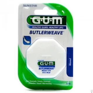 Fil dentaire GUM BUTLERWEAVE - Plat ciré 55m