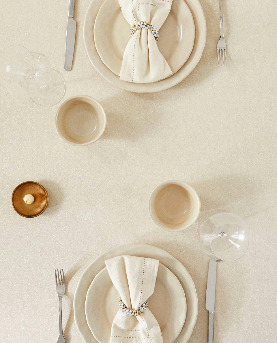 TOALHA DE MESA DE ALGODÃO COM BRILHO PARA O NATAL