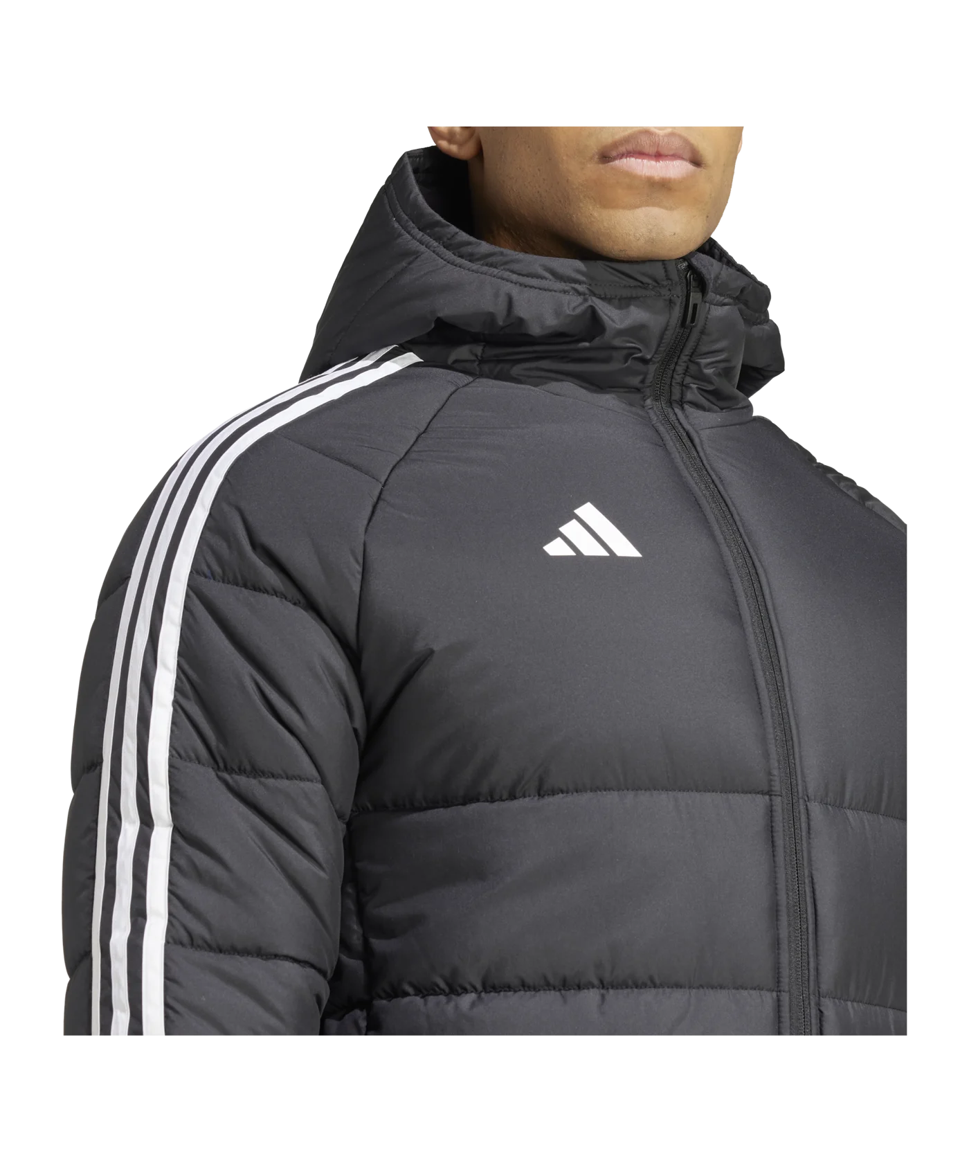 adidas Tiro 24 Long Coachjacke Schwarz Weiss