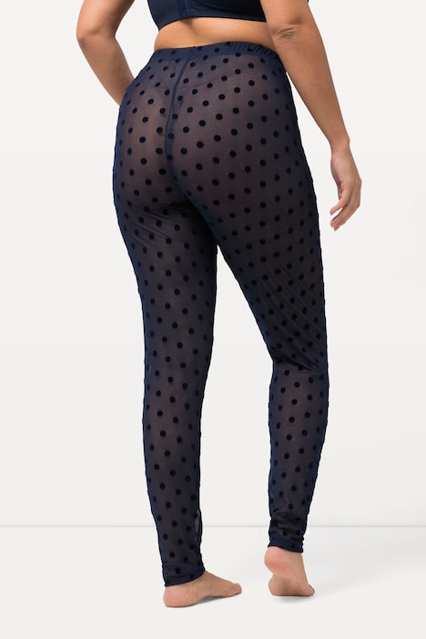 Strumpf-Leggings, Mesh, Flock-Punkte