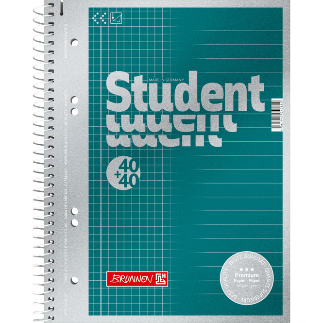 Premium Collegeblock A5 - Duo Lineatur 21 + 22