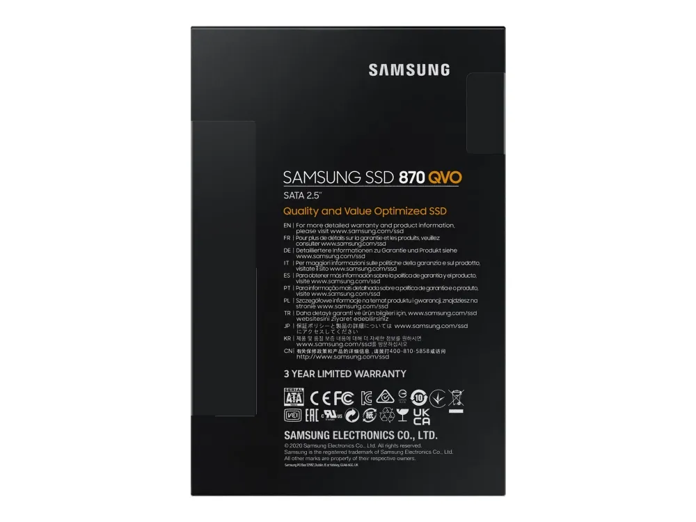 Samsung 870 QVO MZ-77Q8T0BW - SSD - krypteret - 8 TB - intern - 2.5