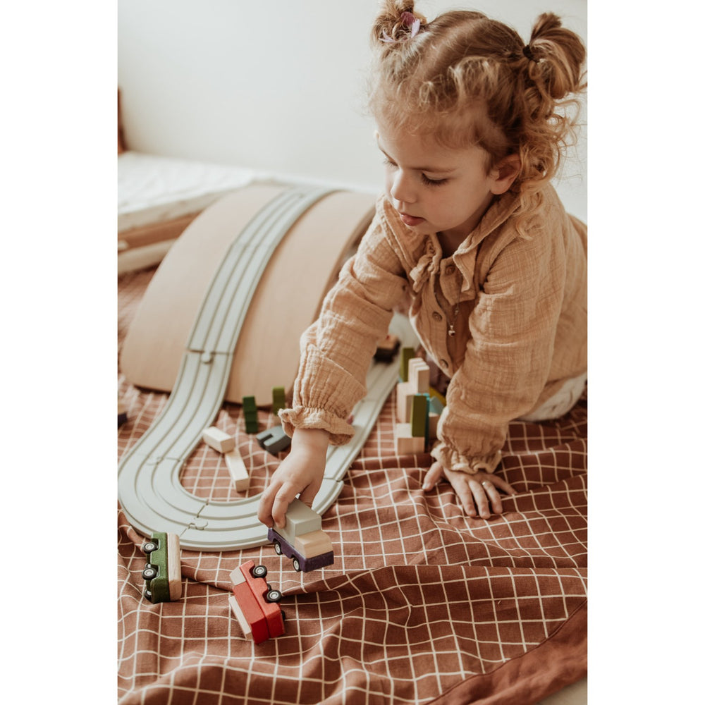 Køb Play&Go Organic Grid Brown 2-in-1 Legetæppe