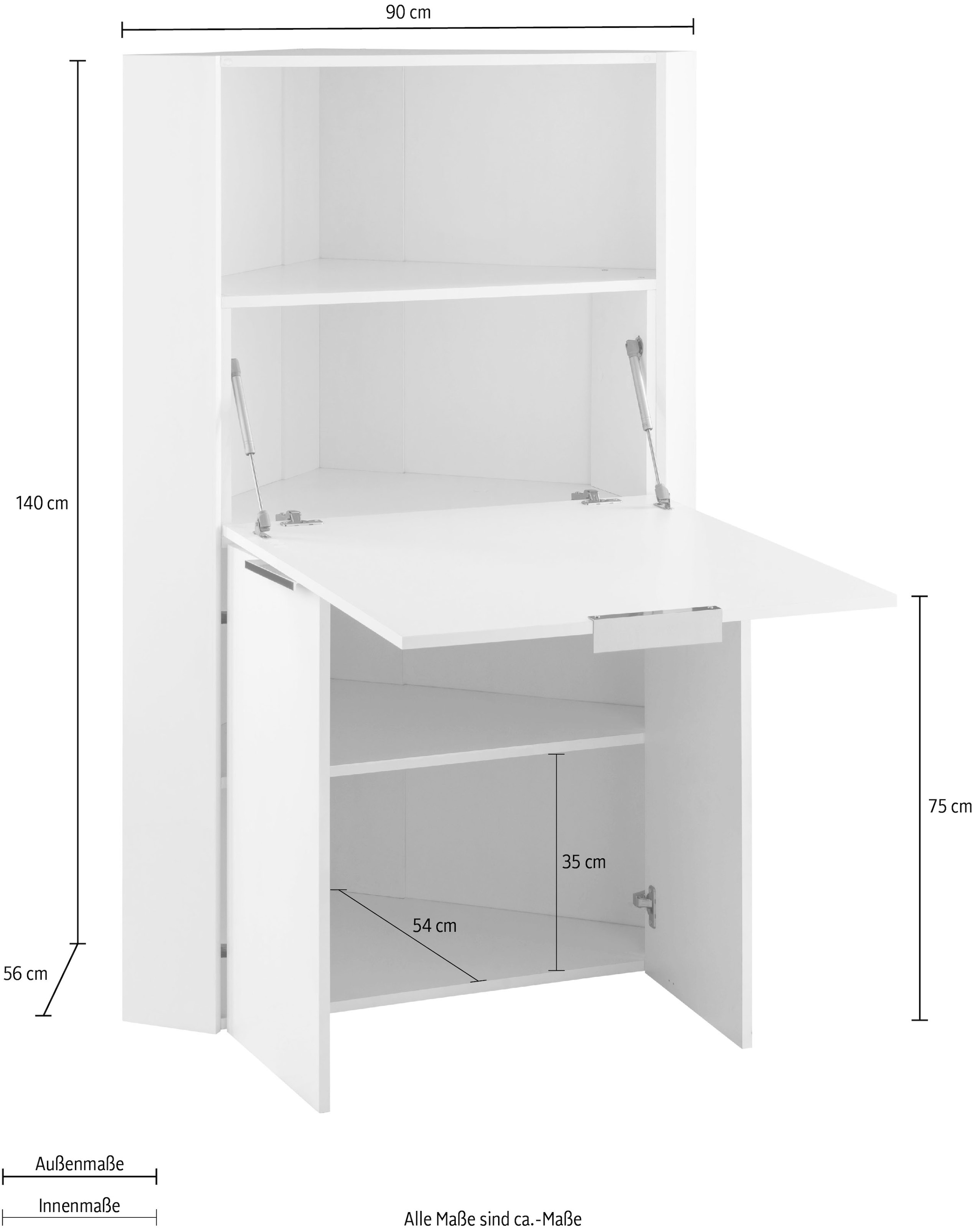 INOSIGN Sekretär »Dalia, Sekretär,« Eckschreibtisch mit Stauraum, Breite 90 cm, Made in Italy