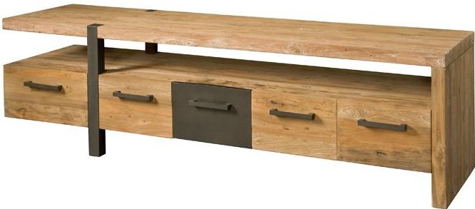 Tv-meubel teakhout - 190x40x55cm.