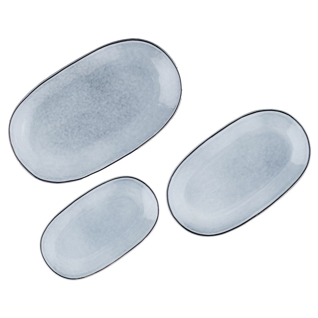 Bjorn 3 Plateaux de service Cloud gris clair - 26x15/31.5x18.5/36.5x21.5 cm