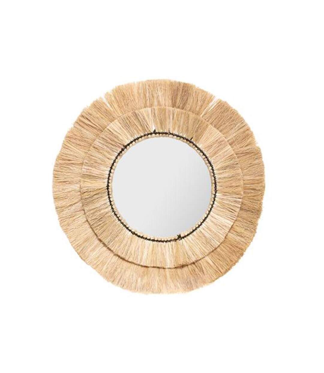 Lot de 3 Miroirs Muraux en Raphia Alba 40cm Beige