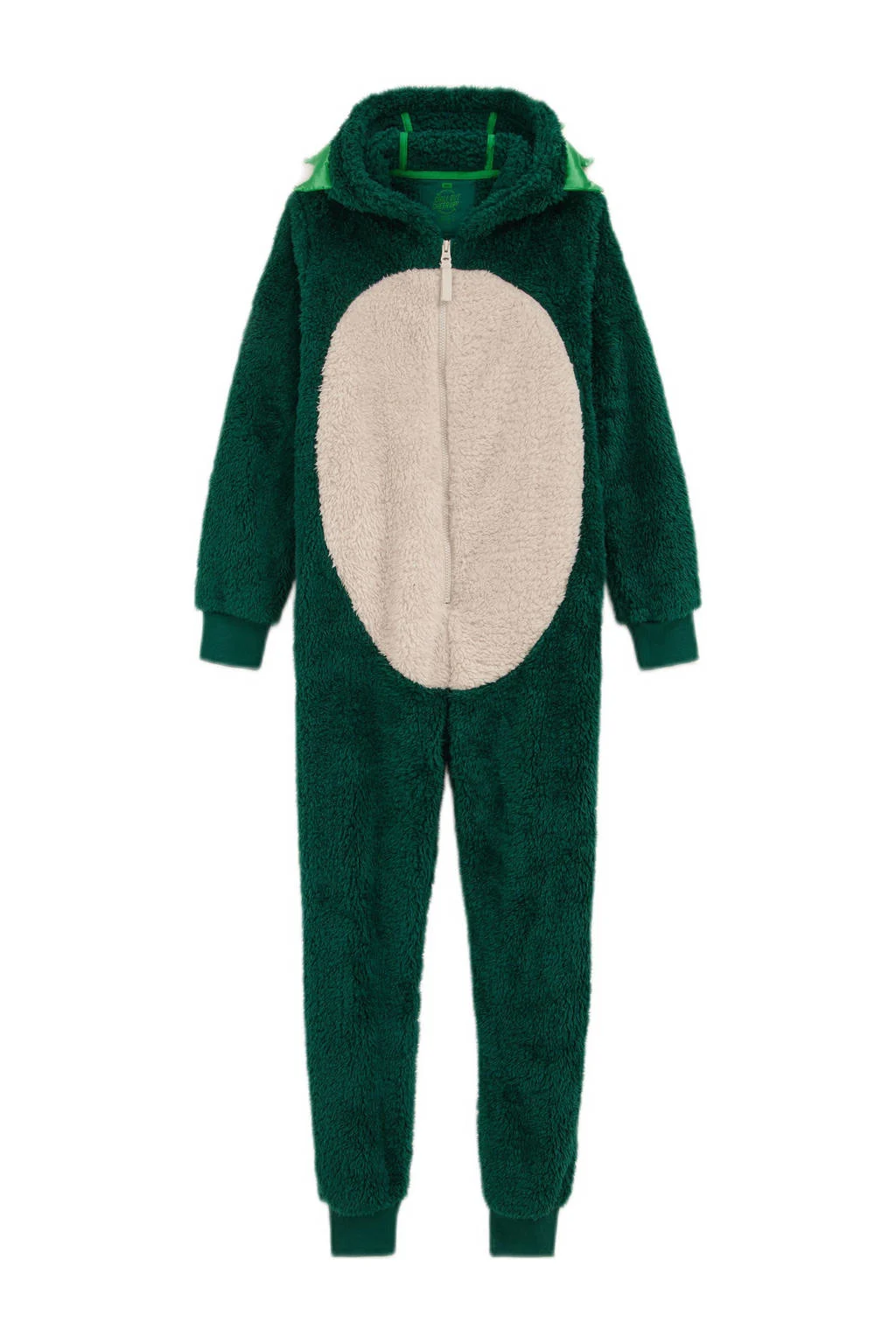 WE Fashion Onesie draak donkergroen/ecru