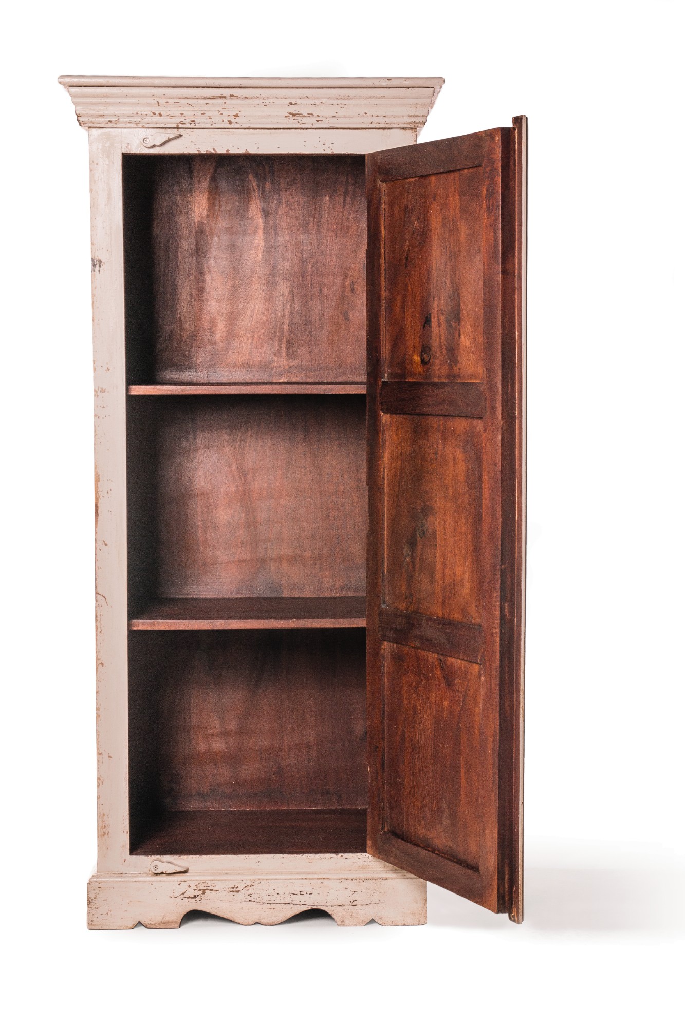 Schrank 'Bhilwara', weiß, H 140 cm, B 60 cm, T 40 cm von fischer's lagerhaus