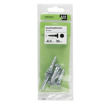 KARWEI houtdraadbout M8x30 mm 5 stuks