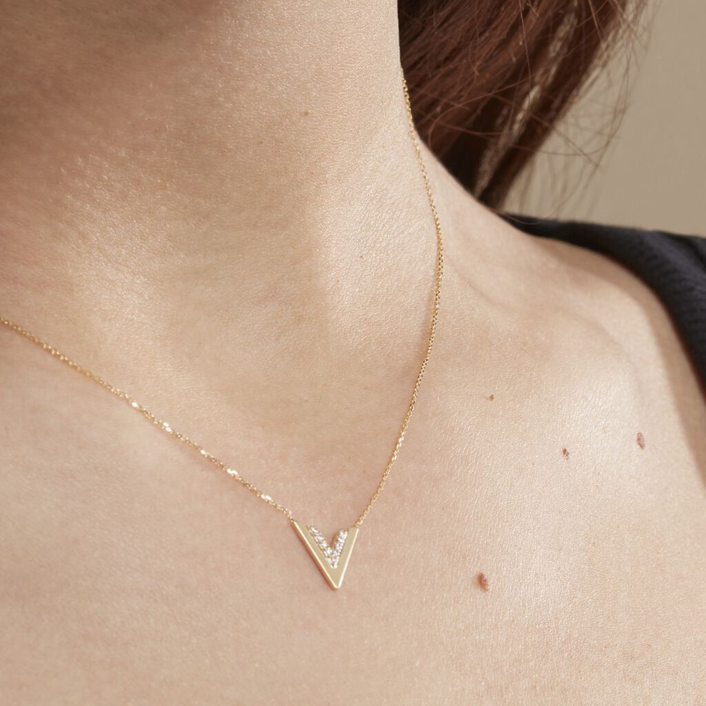 Collier Dao Or Jaune Oxyde De Zirconium