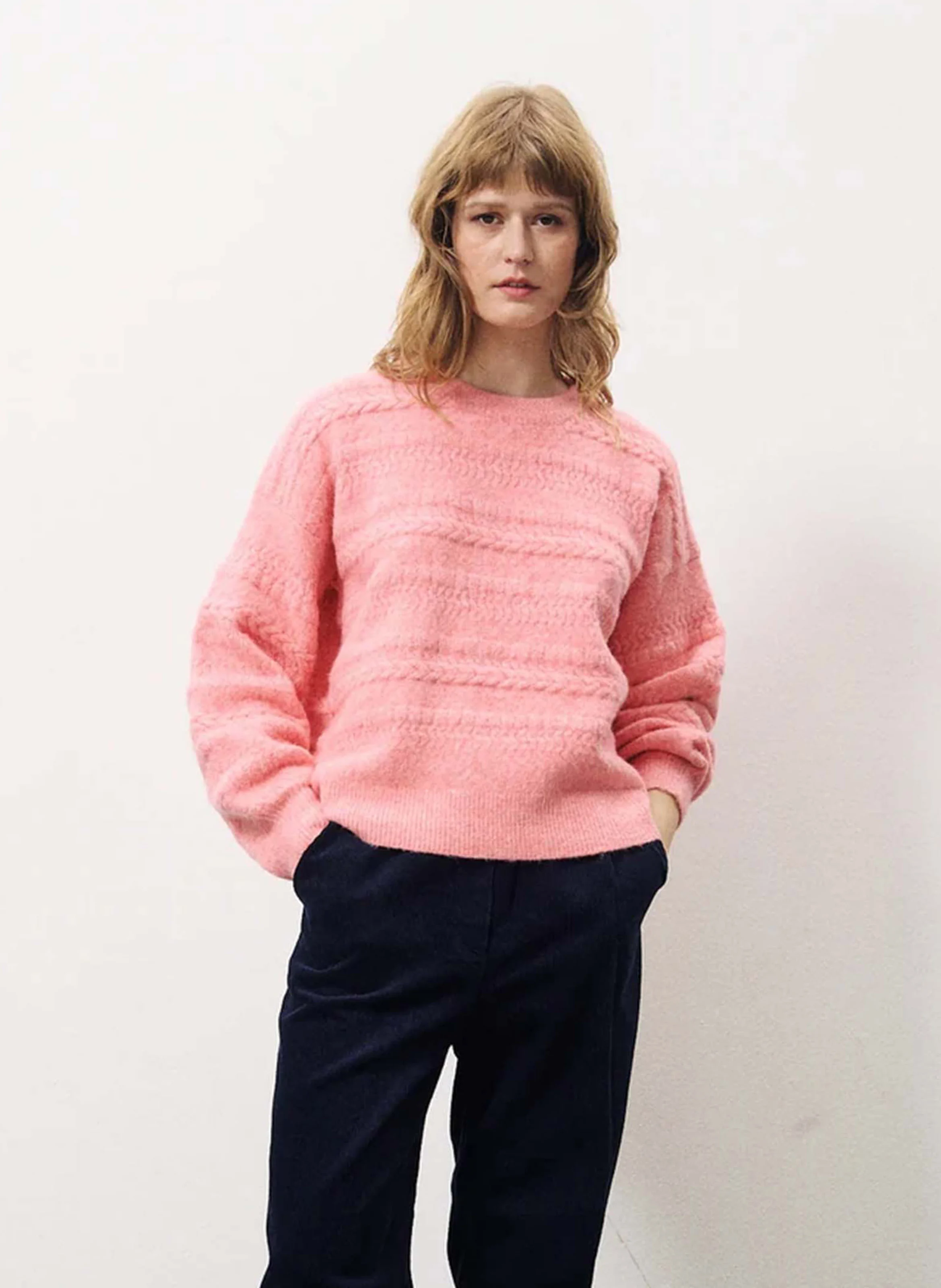 LUKA - Pull col rond | Rose