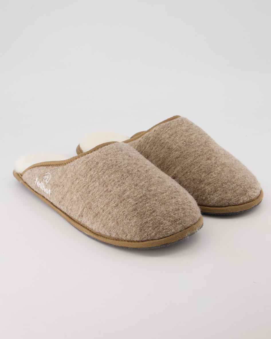 Fellhof Trendy Filz Pantoletten in Beige