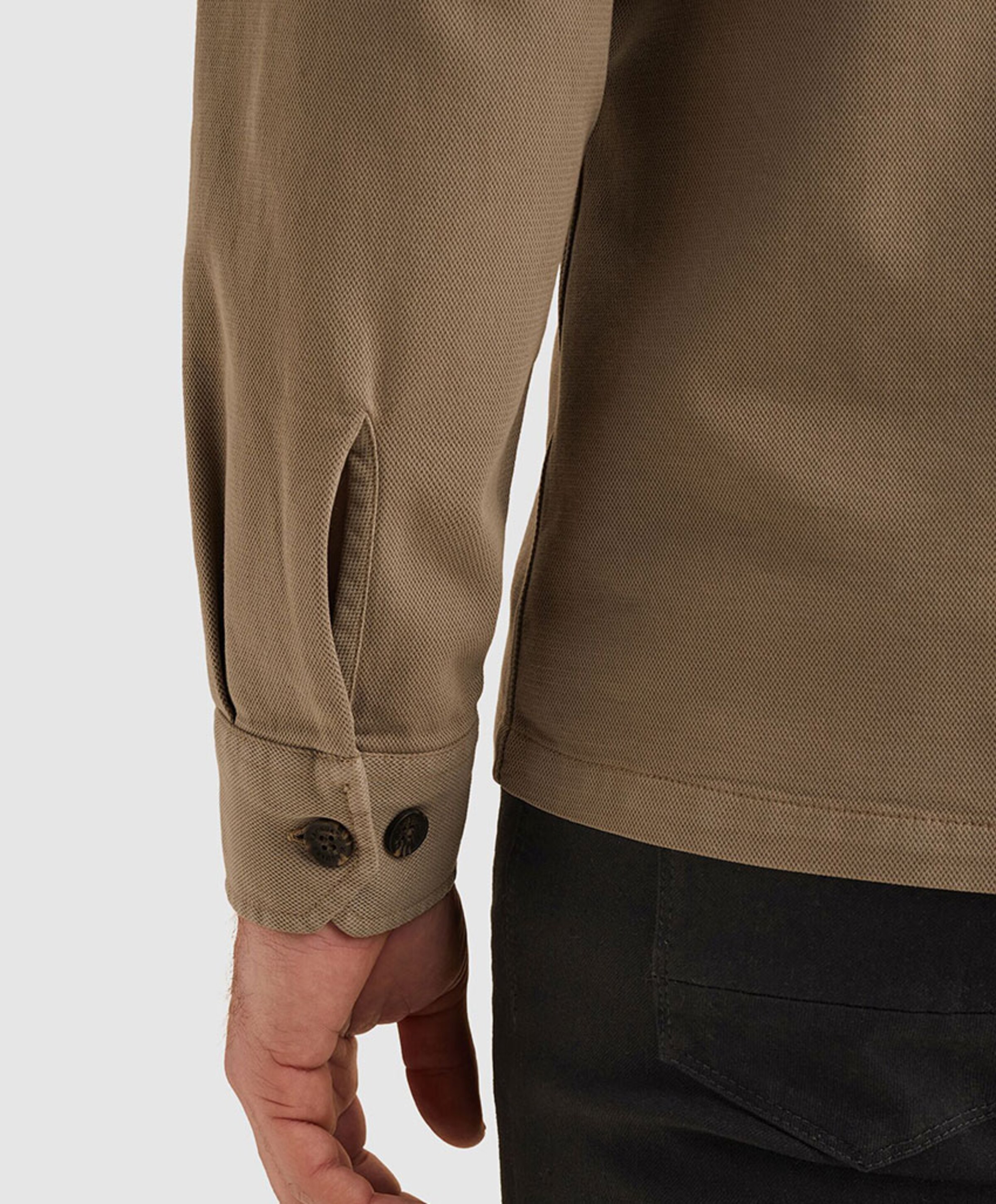 Vanguard Heren overhemd lange mouw bruin