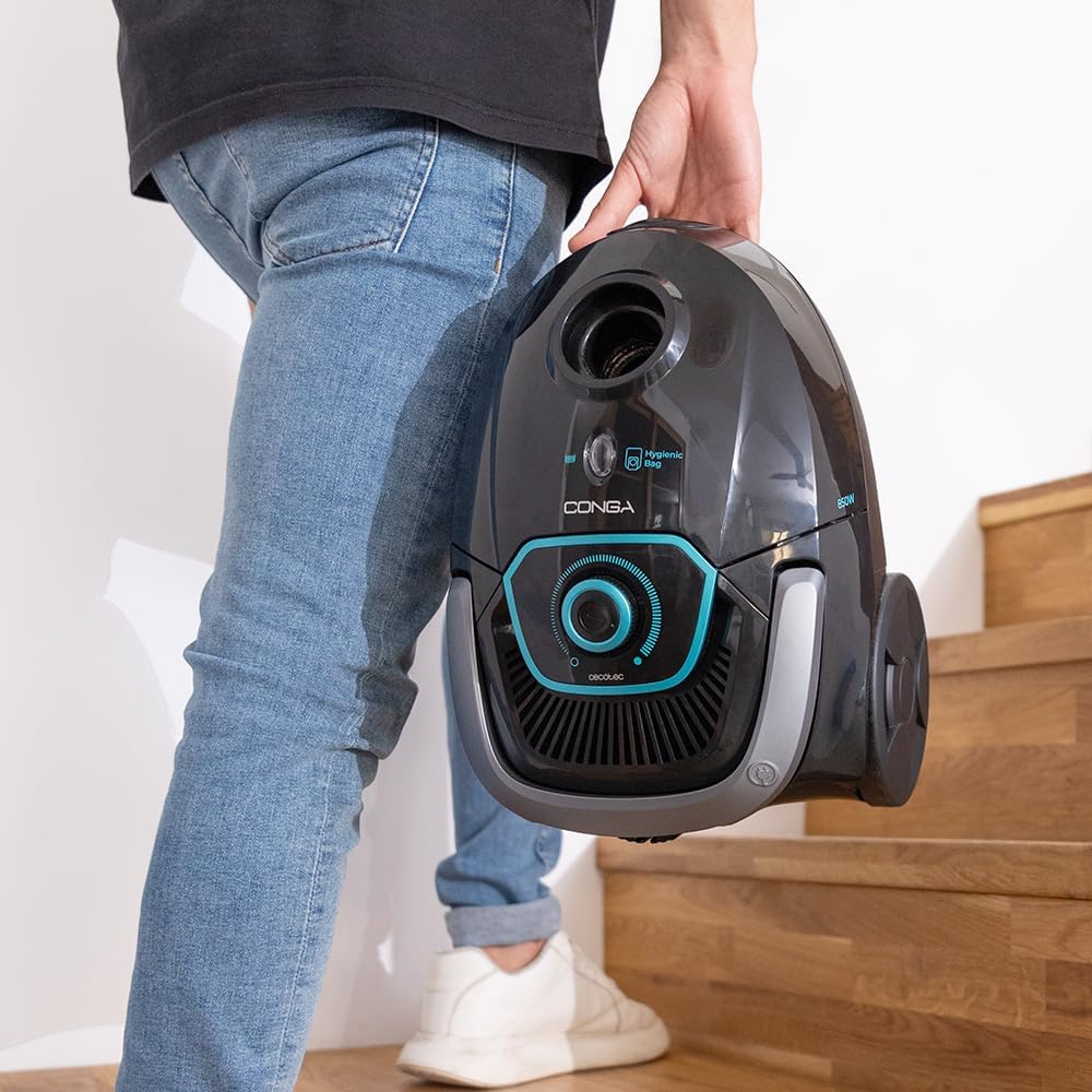 Cecotec Aspirateur Tra?neau avec Sac de 2,5 L Conga Powerbag 2500 Plus. 850 W, Filtration Haute Efficacité, Tube Télescopique en Métal, Comprend des Accessoires Adaptés aux Meubles et aux Coins. : Cuisine et Maison
