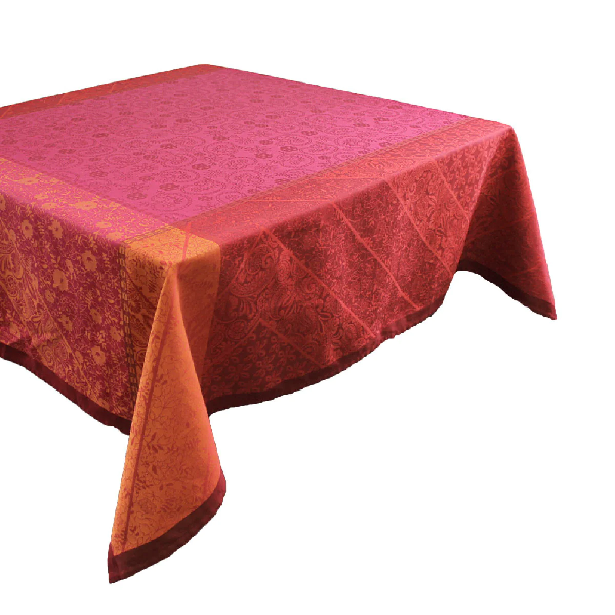 Nappe antitache déperlant pur coton rouge 155x155 Garnier Thiebaut